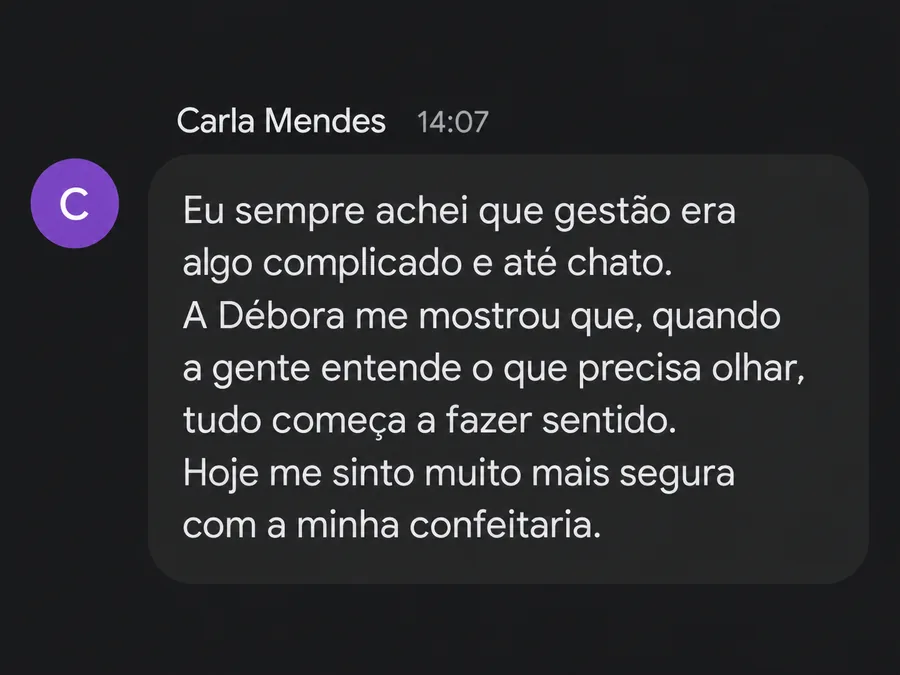 Mensagem de aluna da Escola Délu’s