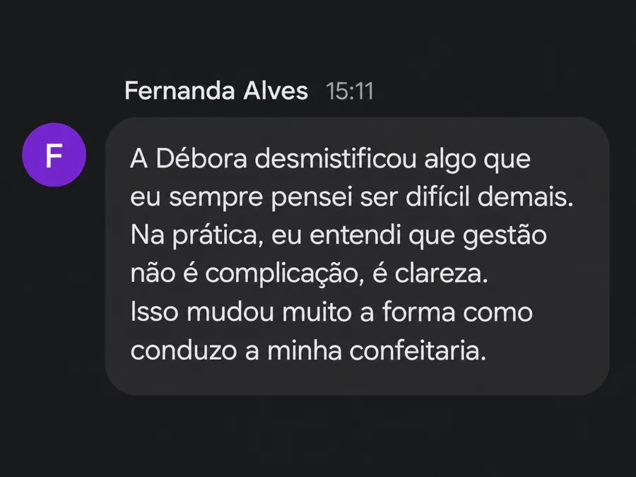 Mensagem de aluna da Escola Délu’s